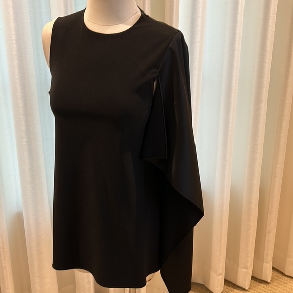 Rosetta Getty black top with asymmetrical cape sleeve size 0 - Picture 4 of 9